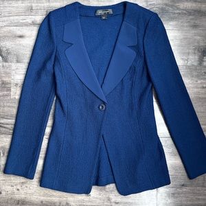 St. John Blue Jacket Button Blazer